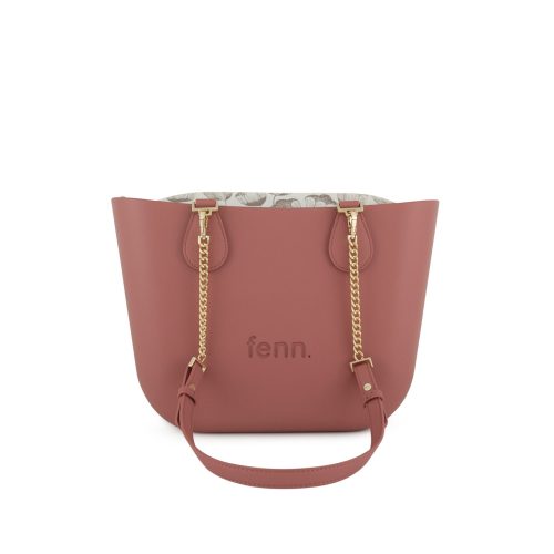 Petite -PINK-Pattern Inner-GOLD Zip-PINK/GOLD CHAIN