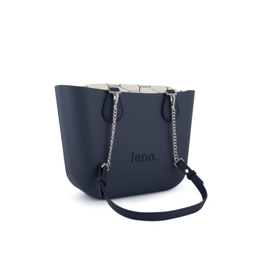 Petite -NAVY-Pattern Inner-SILVER Zip-NAVY/SILVER CHAIN - Image 2