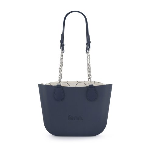 Petite -NAVY-Pattern Inner-SILVER Zip-NAVY/SILVER CHAIN - Image 5