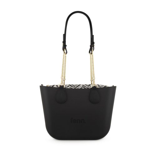 Petite -Black -Black-Pattern Inner-Gold Zip-Black/Gold Chain - Image 3