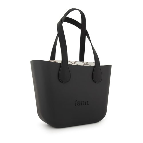 Alternative view of Petite- Black-Pattern Inner-	Gold Zip-Black Flat Handle
