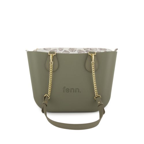 Petite -Watercress-Pattern Inner-Gold Zip-Watercress/Gold Chain