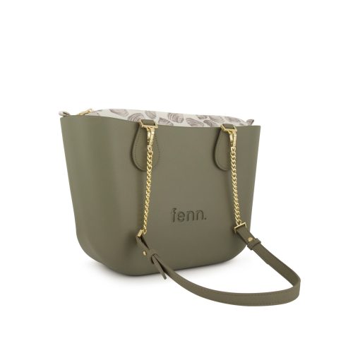 Alternative view of Petite -Watercress-Pattern Inner-Gold Zip-Watercress/Gold Chain