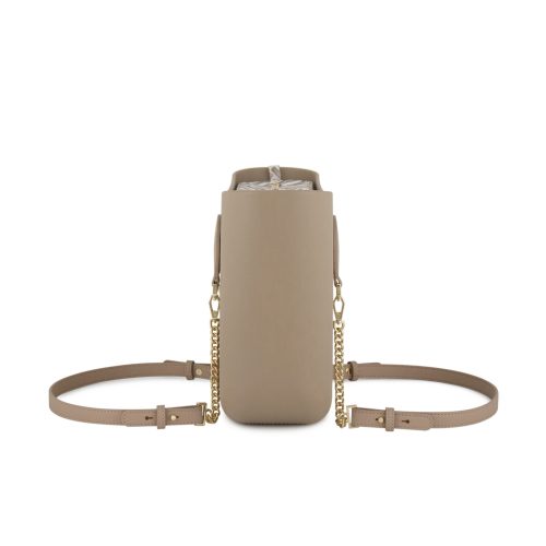 Petite -Stone-Pattern Inner-Gold Zip-Light Stone/Gold Chain - Image 3