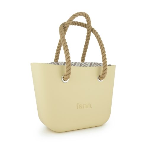 Petite Collection – Butter Yellow-Pattern Inner-Silver Zip-Beige Rope - Image 2