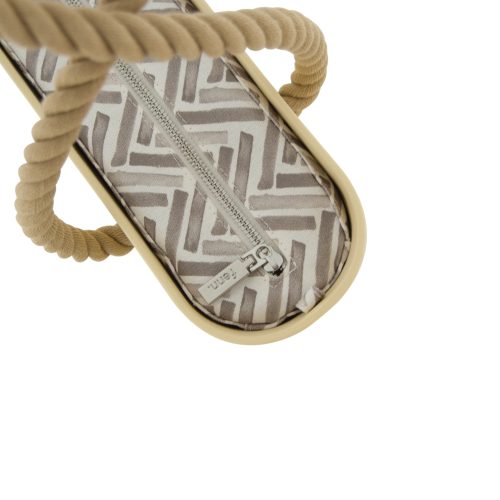 Petite Collection – Butter Yellow-Pattern Inner-Silver Zip-Beige Rope - Image 3
