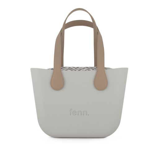 Petite Collection – Ice Grey-Pattern Inner-Silver Zip-Light Stone Flat Handle