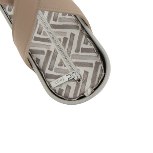 Petite Collection – Ice Grey-Pattern Inner-Silver Zip-Light Stone Flat Handle - Image 3
