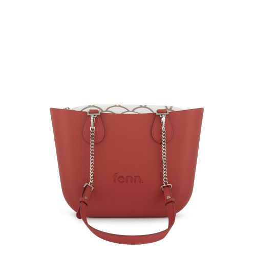 Petite Collection-Red -Pattern Inner-Silver Zip-Red/Silver Chain