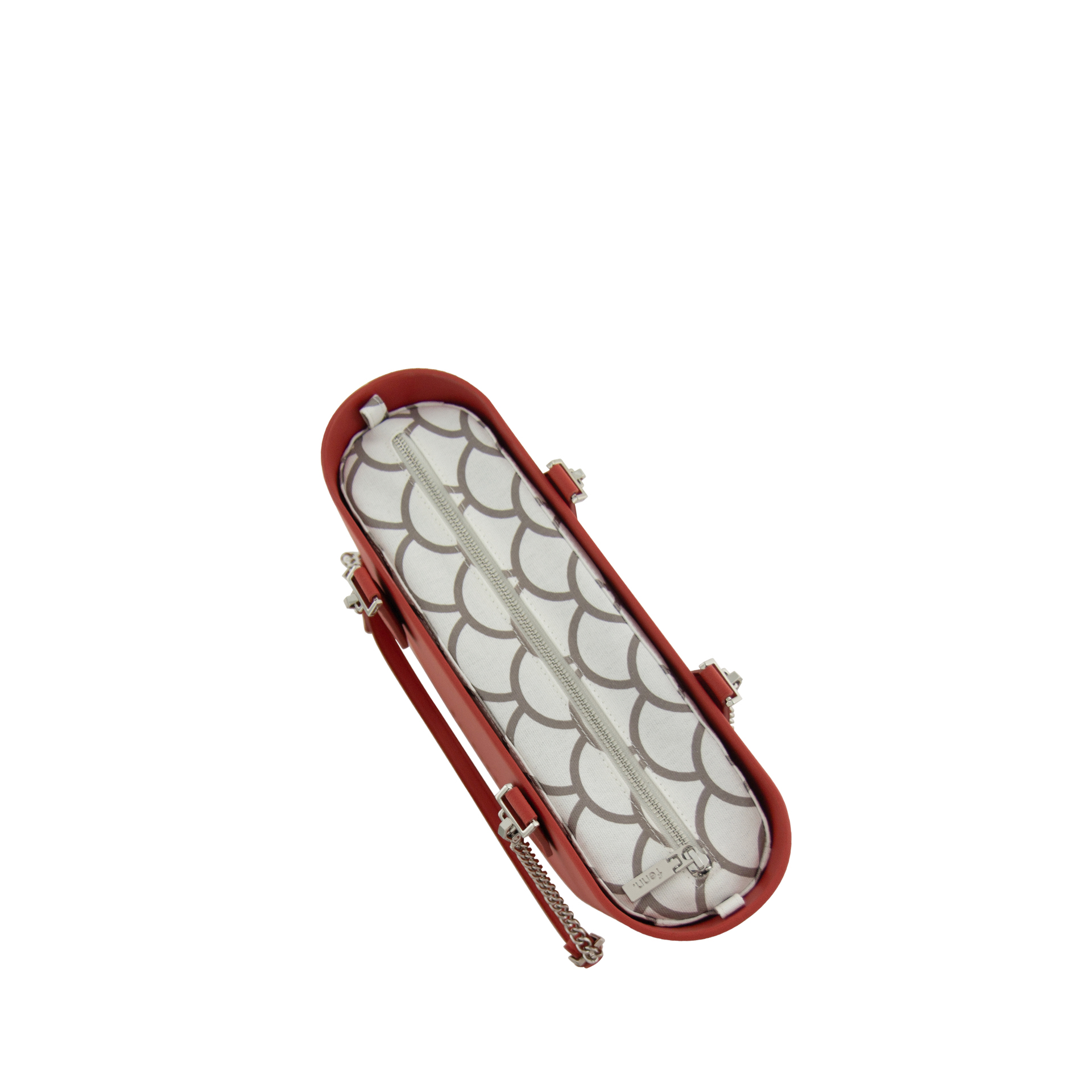 Petite Collection-Red -Pattern Inner-Silver Zip-Red/Silver Chain - Image 4