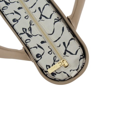 Petite- Stone -Pattern Inner-Gold Zip- Light Stone Round Handles - Image 3
