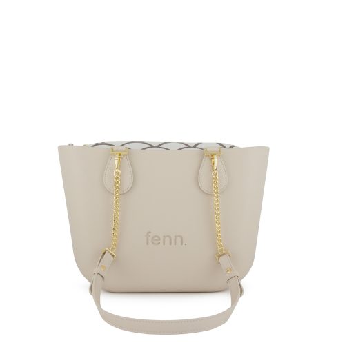 Petite -Champagne-Pattern Inner-Gold Zip-Champagne Chain