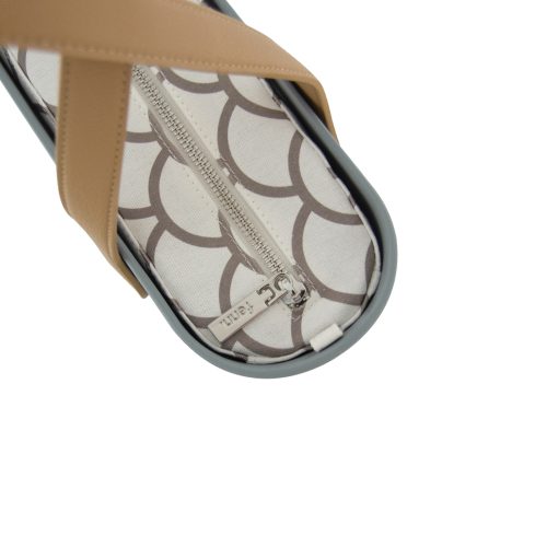 Petite-Blue Haze-Pattern Inner-Silver Zip-Light Tan Flat Handle - Image 3