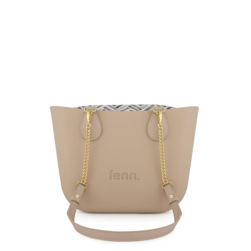 Petite -Sand-Pattern Inner-Gold Zip-Sand/Gold Chain