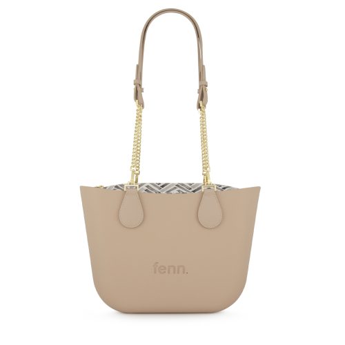 Petite -Sand-Pattern Inner-Gold Zip-Sand/Gold Chain - Image 4