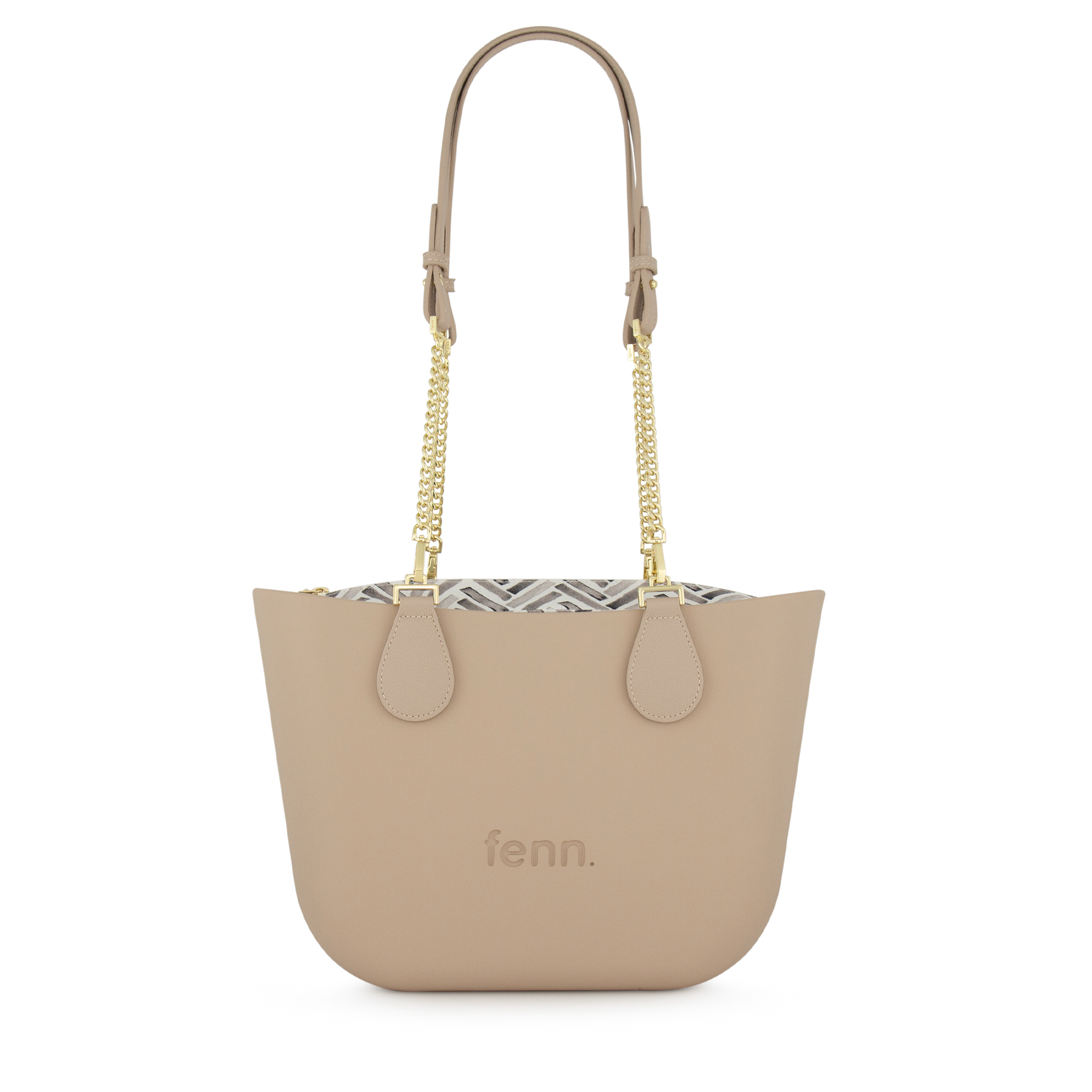 Petite -Sand-Pattern Inner-Gold Zip-Sand/Gold Chain - Image 4