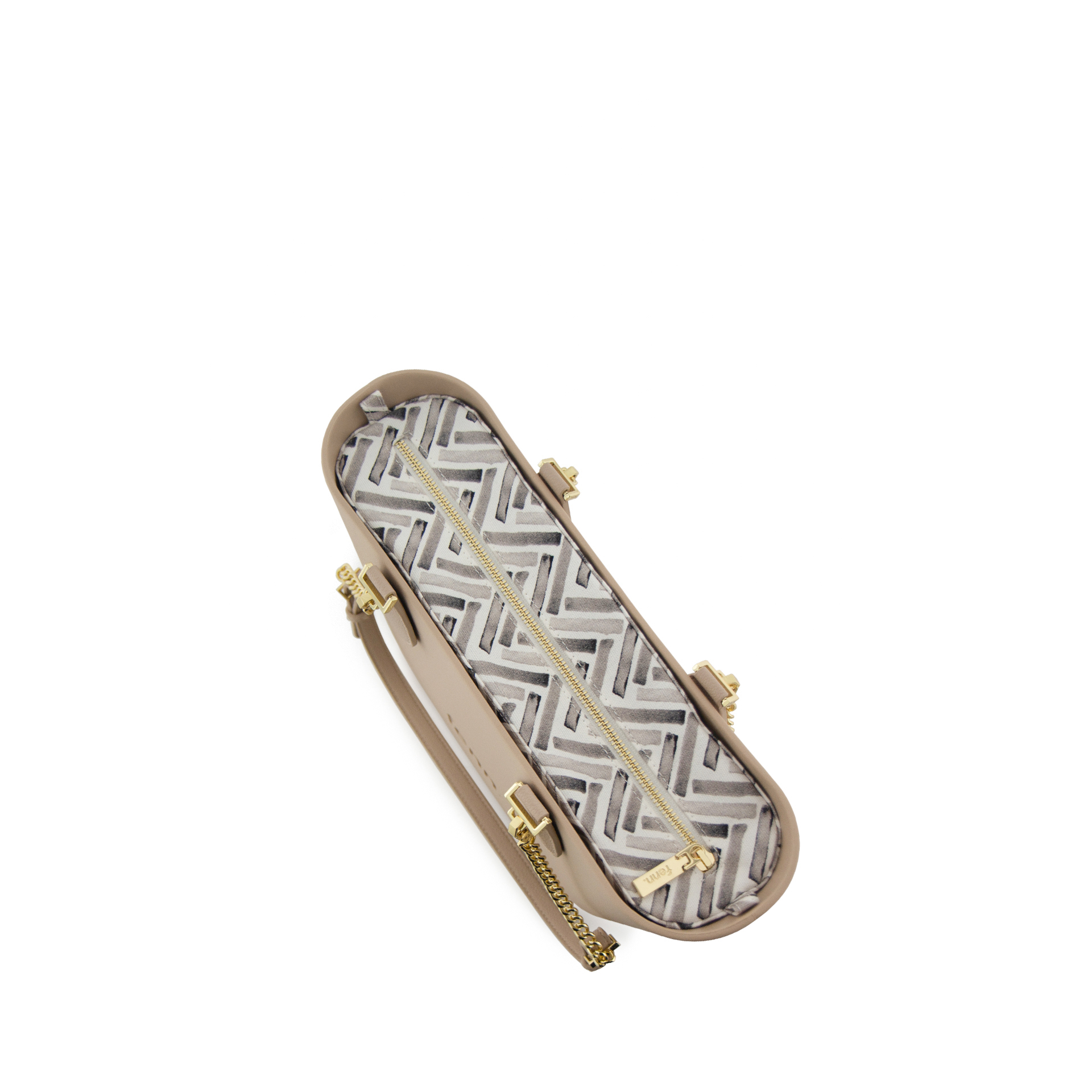 Petite -Sand-Pattern Inner-Gold Zip-Sand/Gold Chain - Image 2