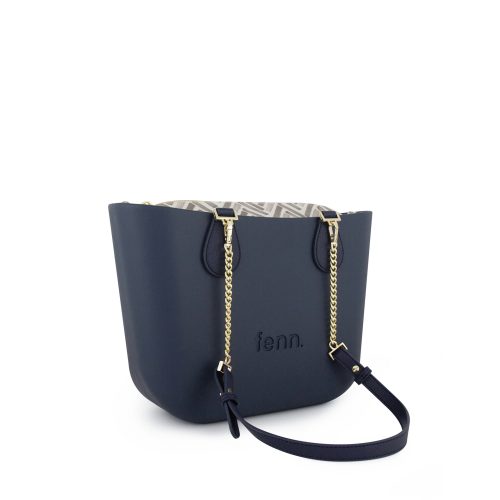 Petite -Navy Pattern Inner-Gold Zip-Navy/Gold Chain - Image 5