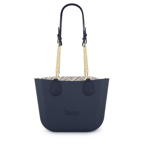 Petite -Navy Pattern Inner-Gold Zip-Navy/Gold Chain - Image 4