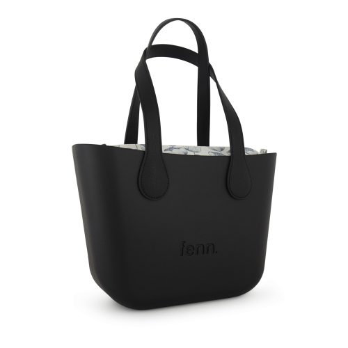Alternative view of Petite-Black-Pattern Inner-Silver Zip-Black Flat Handle