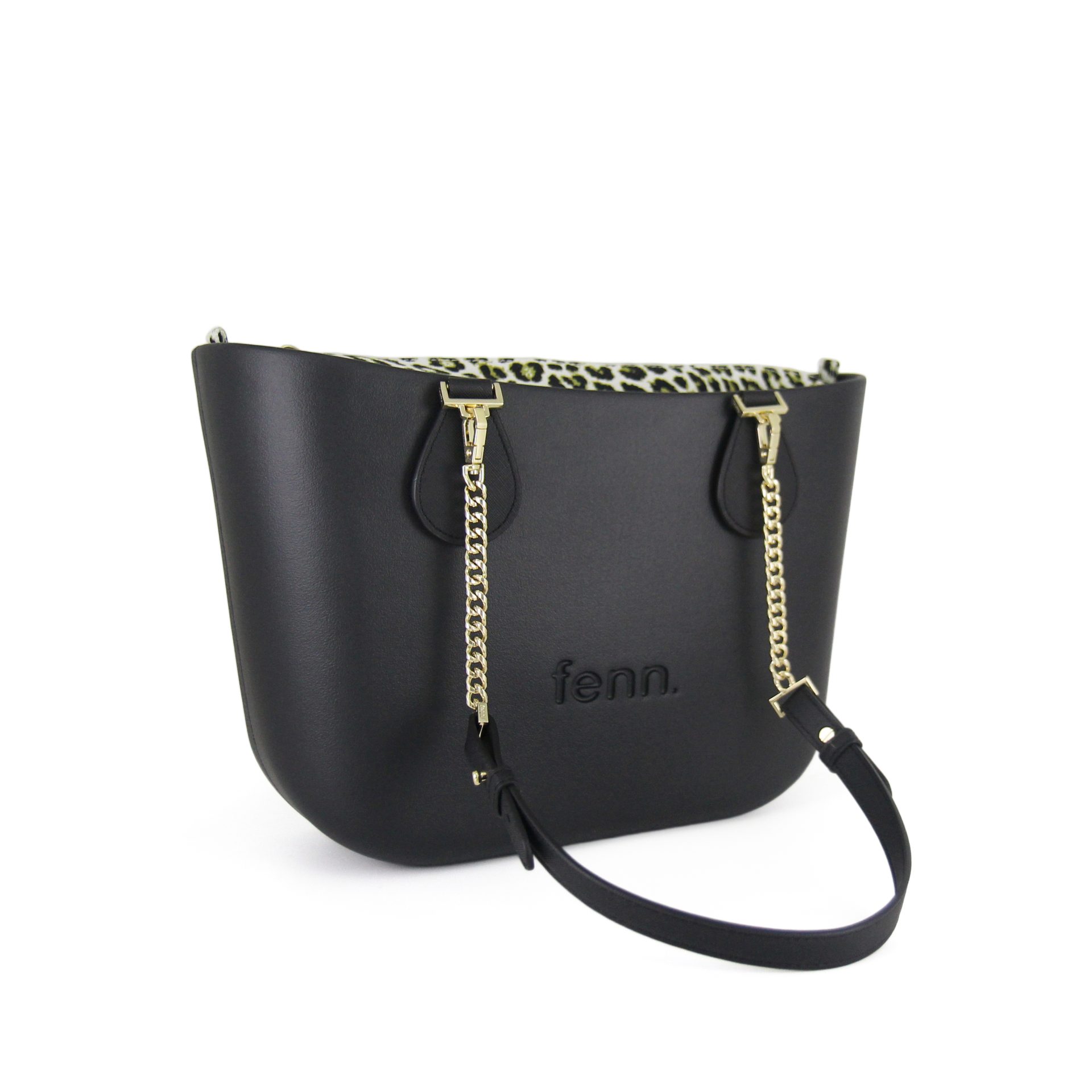 Petite - Black - Pattern Inner - Gold Zip - Black/ Gold Chain - Image 2