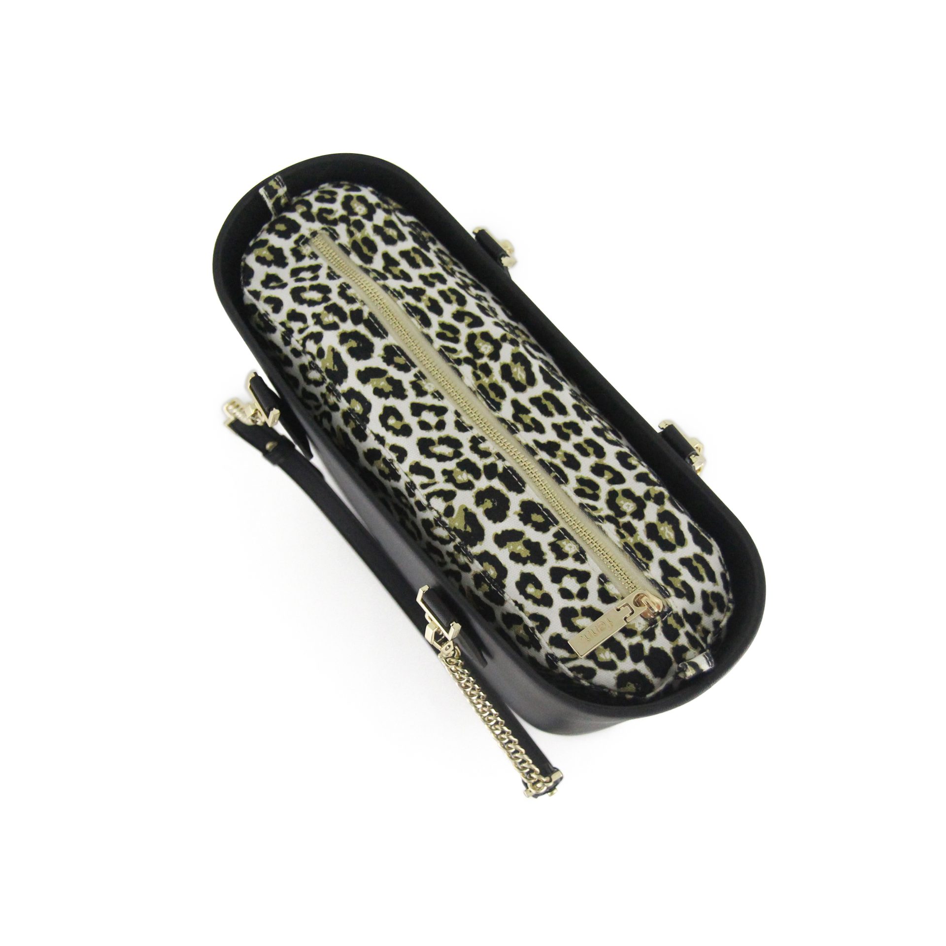 Petite - Black - Pattern Inner - Gold Zip - Black/ Gold Chain - Image 4