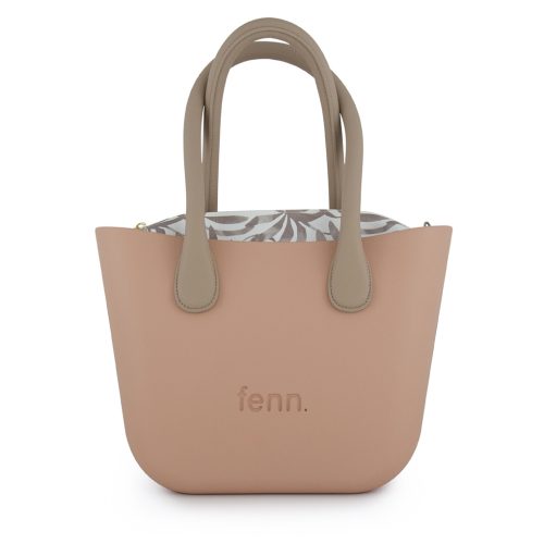 Petite - Mocha - Pattern Inner - Gold Zip - Light Stone Round Handle