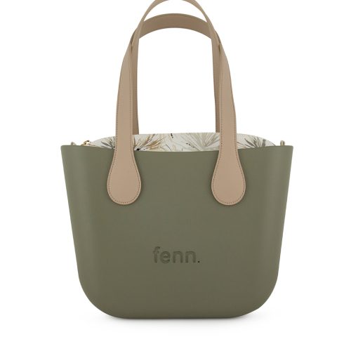 Petite - Watercress - Pattern Inner - Gold Zip - Light Stone Flat Handle