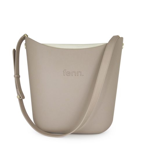 Elegent Fenn - Stone - Beige Inner - Gold Zip - Light Stone Flat Adjustable Strap