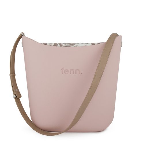 Elegant Fenn - Pink - Pattern Inner - Silver Zip - Light Stone Flat Adjustable Strap