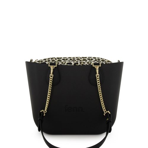 Petite - Black - Pattern Inner - Gold Zip - Black/ Gold Chain