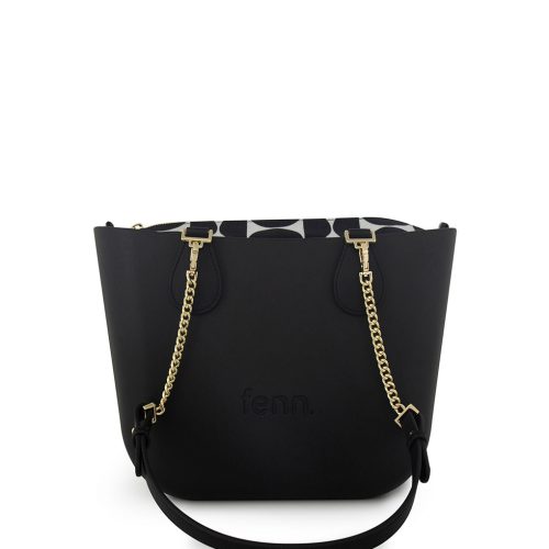 Petite - Black - Pattern Inner - Gold Zip - Black/ Gold Chain