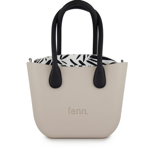 Petite - Mushroom - Pattern Inner - Silver Zip - Black Round Handle