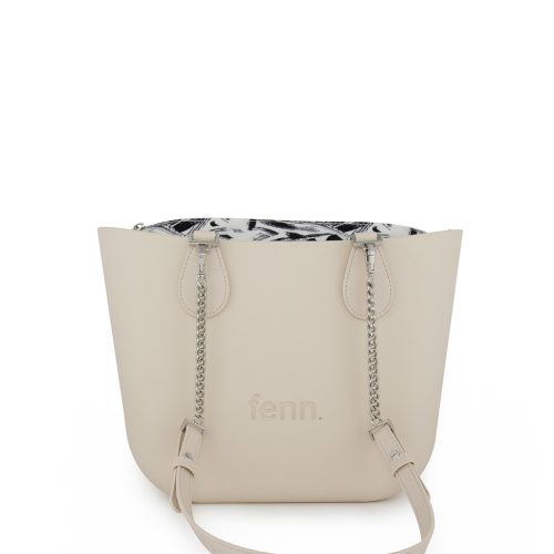 Petite - Champagne - Pattern Inner - Silver Zip - Champagne/ Silver Chain