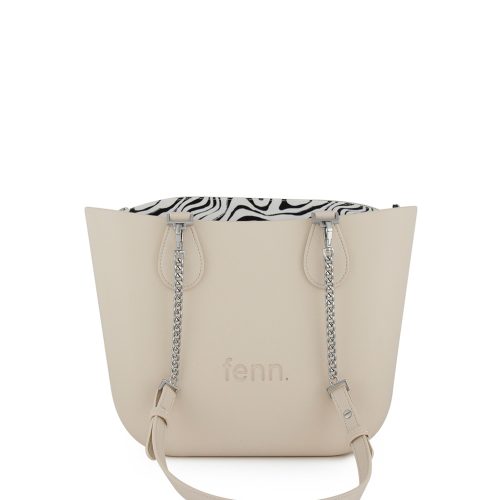 Petite - Champagne - Pattern Inner - Silver Zip - Champagne/ Silver Chain