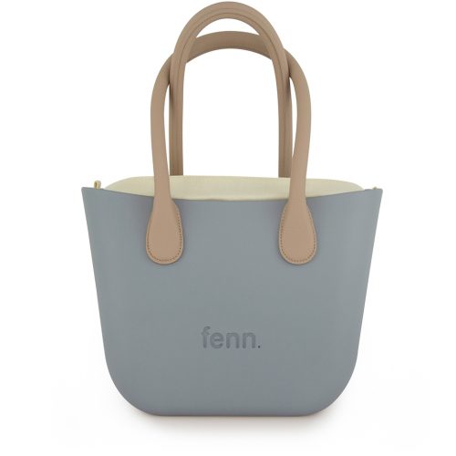 Petite - Blue Haze - Beige Inner - Silver Zip - Light Stone Round Handle